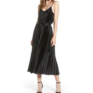 Bishop + Young Mara Black Pleated Midi Dress Small